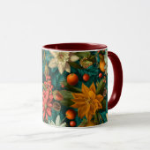 Mug Festive Citrus & Winter Floral Christmas Pattern (Devant droit)