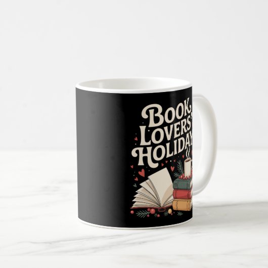 Mug Festive Cosy Book Lovers Vacances Retro Noël (Devant droit)