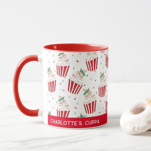 Mug festive de gâteau de Noël (Avec donut)