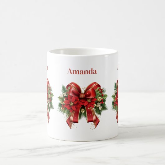 Mug Festive de Noël rouge et or (Centre)