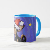 Mug Festive de nuit étoilée Chihuhua à Santa Hat (Devant droit)