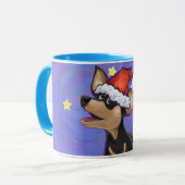 Mug Festive de nuit étoilée Chihuhua à Santa Hat (Devant gauche)
