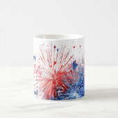 Mug Festive Fireworks Happy 4 juillet Nom personnalisé (Centre)