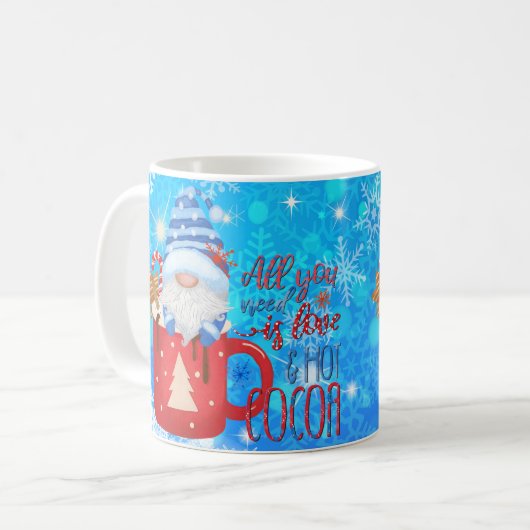 Mug Festive Fnowflake cadeau de Noël (Devant gauche)