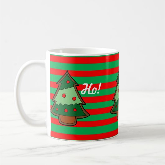 Mug Festive funky rayures et arbre (Gauche)