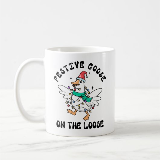 Mug  Festive Goose on the Loose Christmas (Gauche)