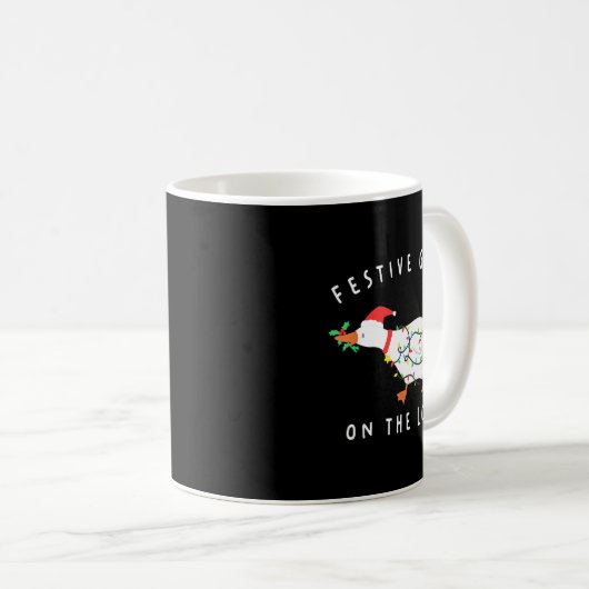 Mug Festive Goose On The Loose Christmas Santa Silly G (Devant droit)