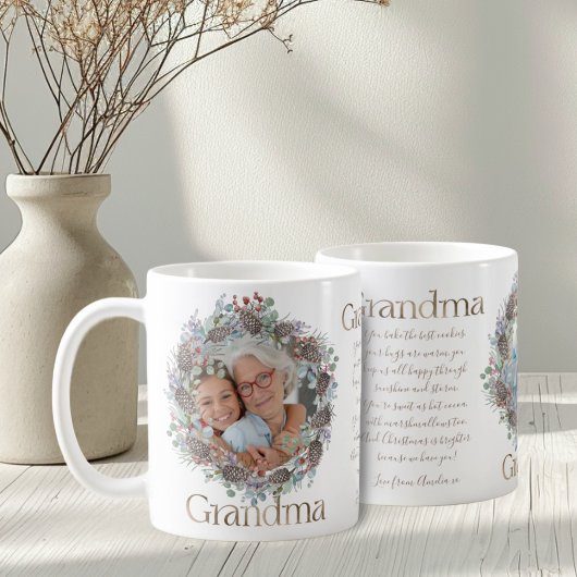 Mug Festive Grandma Faux Gold & Photo