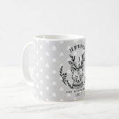 Mug Festive Holiday Wood Fox Etching Famille Monogramm (Devant gauche)