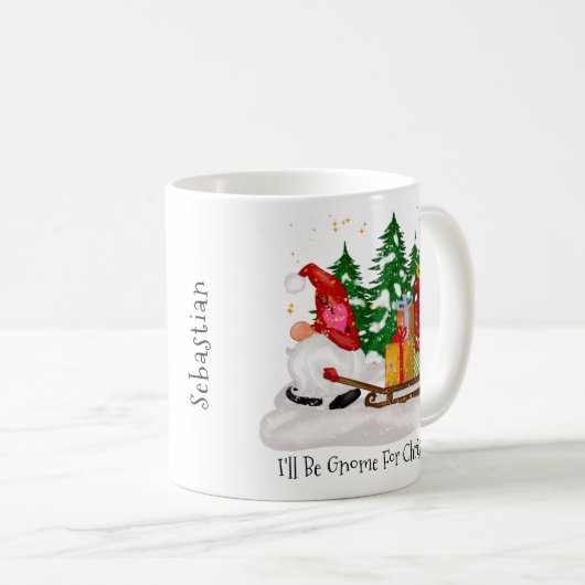 Mug Festive Je serai Gnome pour Noël neige (Devant droit)