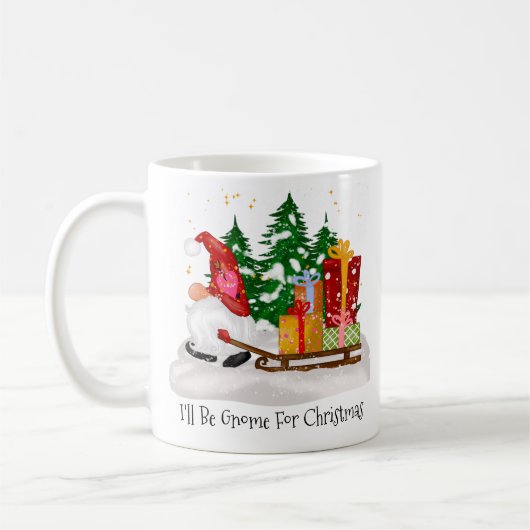 Mug Festive Je serai Gnome pour Noël neige (Gauche)