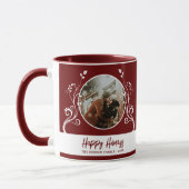 Mug Festive Joyeuses Foliage Rouge Famille Photo (Gauche)