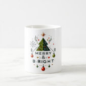 Mug Festive Joyeux et brillant Design d'arbre de Noël (Centre)