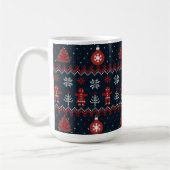 Mug Festive Knitted Snowflakes gingerbread pattern (Gauche)