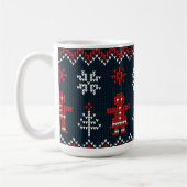 Mug Festive Knitted Snowflakes gingerbread pattern (Gauche)