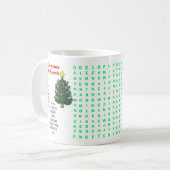 Mug Festive Mini 25 Word Puzzle Recherche Père Noël (Devant gauche)