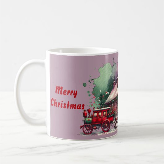 Mug Festive monogramme Noël sur lilas | (Gauche)
