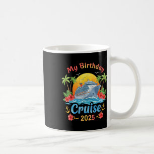 Mug Festive My Birthday Cruise Ship Party 2025 Hommes,