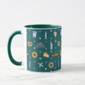 Mug Festive New York City Pattern Christmas Green (Gauche)