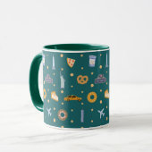 Mug Festive New York City Pattern Christmas Green (Devant gauche)