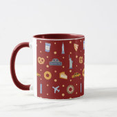 Mug Festive New York City Pattern Christmas Red (Gauche)
