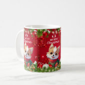 Mug "Festive Noël des chiots" (Devant gauche)