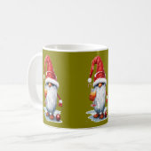 Mug Festive Noël Gnome Gonk tenant un verre (Devant gauche)