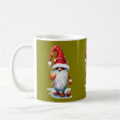 Mug Festive Noël Gnome Gonk tenant un verre (Gauche)