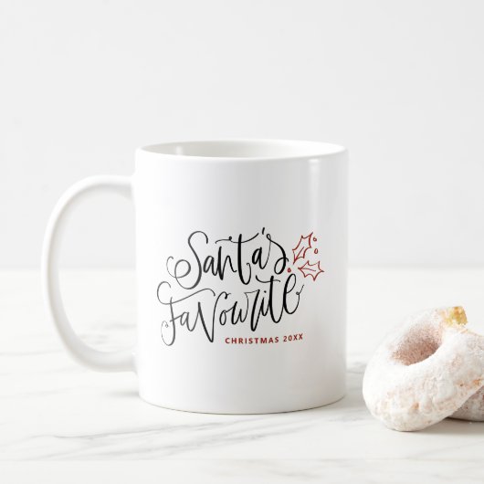 Mug Festive Père Noël Favorite Noël Letters (Avec donut)