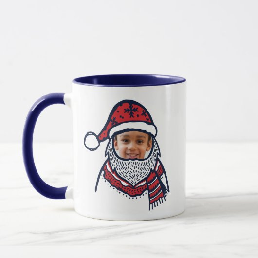 Mug Festive Plaid Santa Claus Caractère Photo Holiday (Gauche)