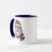Mug Festive Plaid Santa Claus Caractère Photo Holiday (Devant gauche)