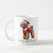Mug Festive Poodle Furry et brillant (Gauche)