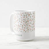 Mug Festive Sage Green Minimal Christmas Lights Nom (Devant gauche)