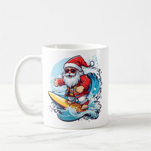 Mug Festive Santa Claus surfant Vagues de Noël