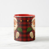 Mug Festive Santa Zipper | Plaid Christmas Drinkware (Centre)