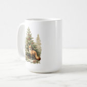 Mug Festive Whimsy : sapin de Noël et renard (Devant gauche)