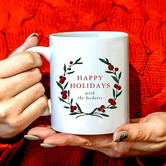 Mug Festive Wreath Family Christmas