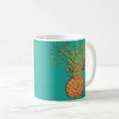Mug Fête Ananas-Abstrait Ananas sur Fond Clair (Devant droit)