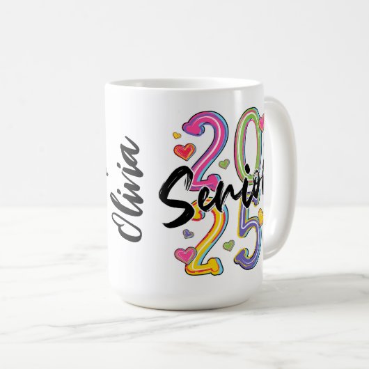 Mug Fête animée "Senior 2025" (Devant droit)