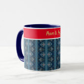 Mug Fête Bleu et Rouge par Poète Adiela Akoo (Devant gauche)