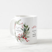 Mug Fête botanique de Noël couronne grand-mère Cadeau (Devant gauche)