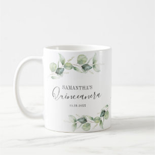 Mug Fête botanique des 15 ans Eucalyptus Quinceanera