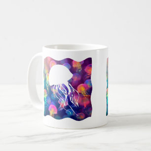Mug Fête comme une méduse Silhouette personnalisable