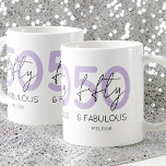 Mug Fête d'anniversaire de 50 ans Purple 50 et fabuleu<br><div class="desc">Tasse à café Fête d'anniversaire de 50 ans Purple 50 et fabuleux Script</div>