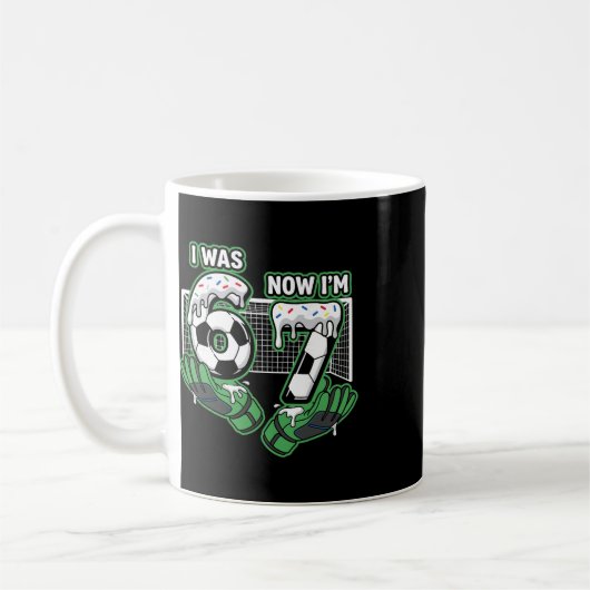 Mug Fête d'anniversaire de 7 ans de football J'avais 6 (Gauche)