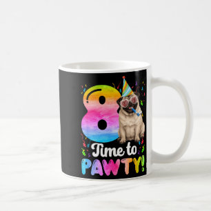 Mug fête d'anniversaire de 8 ans de pug huit ans de ch