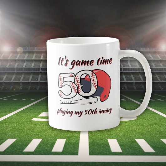 Mug Fête d'anniversaire de baseball pour son 50e match