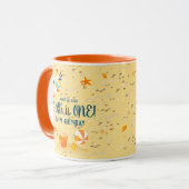 Mug Fête d'anniversaire de bébé garçon sur la plage av (Devant gauche)