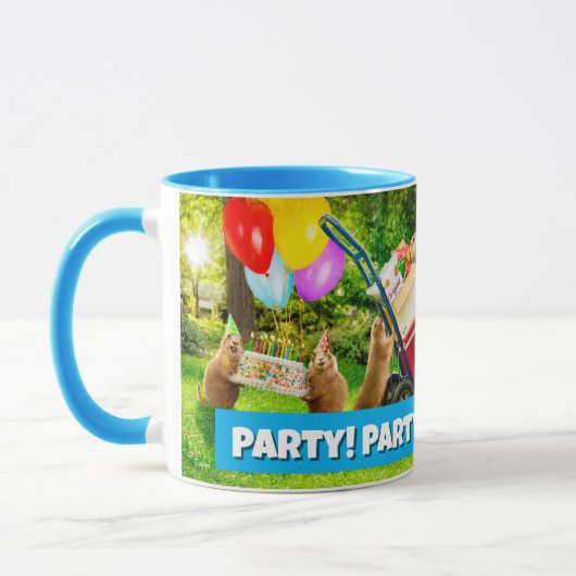 Mug Fête d'anniversaire de chien de prairie (Gauche)