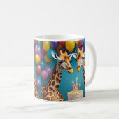 Mug Fête D'Anniversaire De Giraffe Avec Gâteau De Ball (Devant droit)